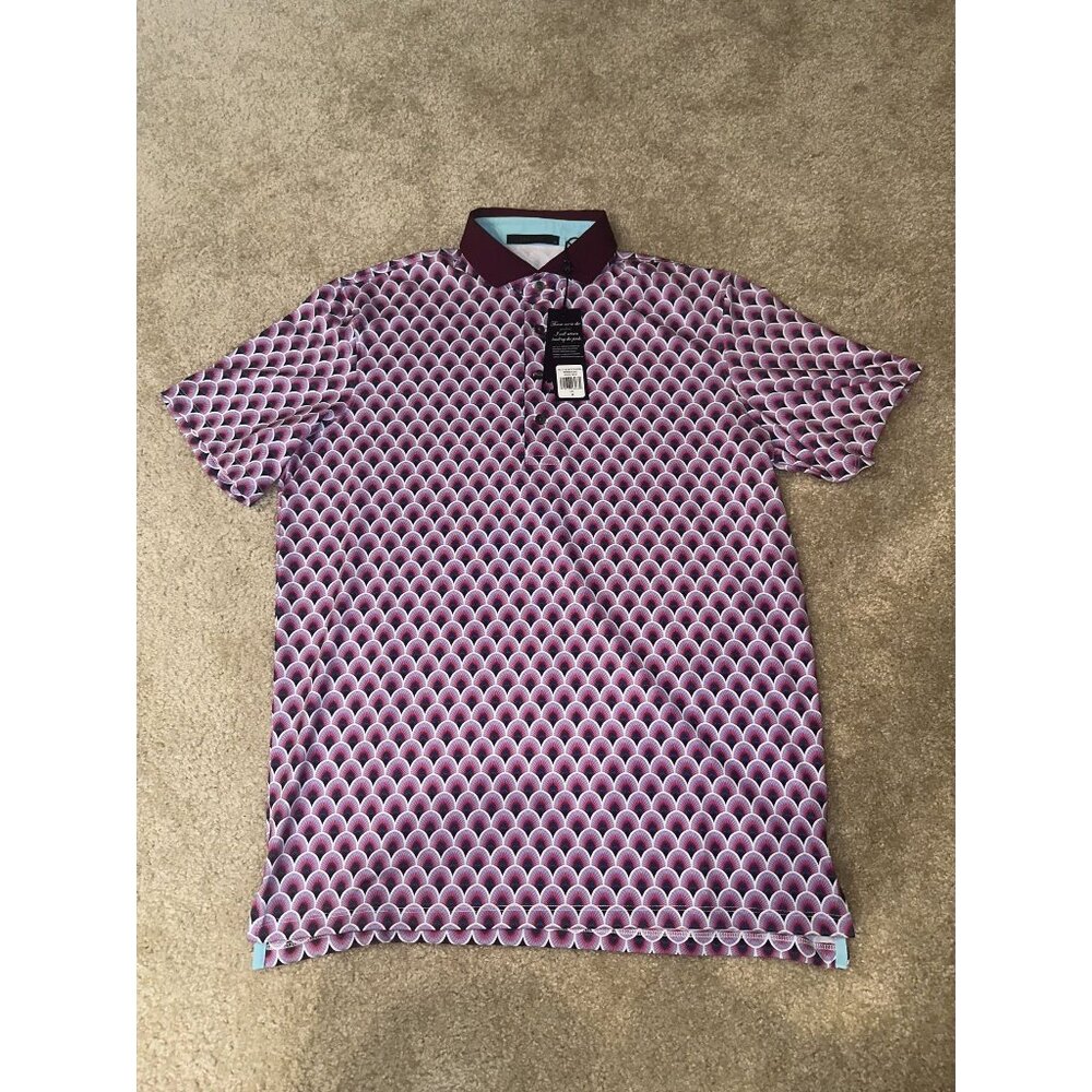 GREYSON Mens M MEDIUM POLO SHIRT BEAUTY & PROTECTION WINDFLOWER PURPLE GOLF